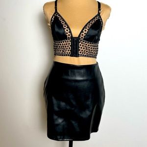 Faux leather/pleather mini skirt